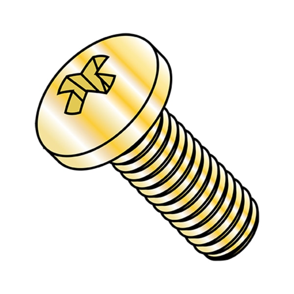 #10-24 x 7/8 in Phillips Pan Machine Screw, Cadmium Steel, 2000 PK