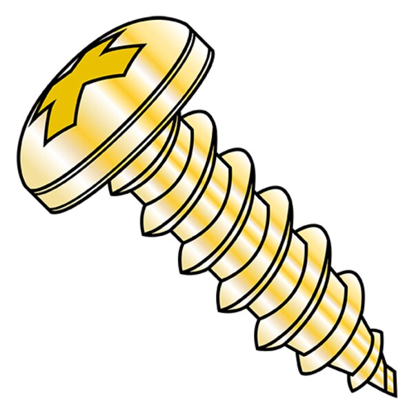 Self-Drilling Screw, #6-20 x 1/2 in, Cadmium Steel Pan Head Phillips Drive, 4000 PK