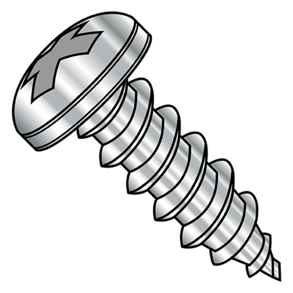 Self-Drilling Screw, #6-20 x 3/4 in, Plain 410 Stainless Steel Pan Head Phillips Drive, 2000 PK
