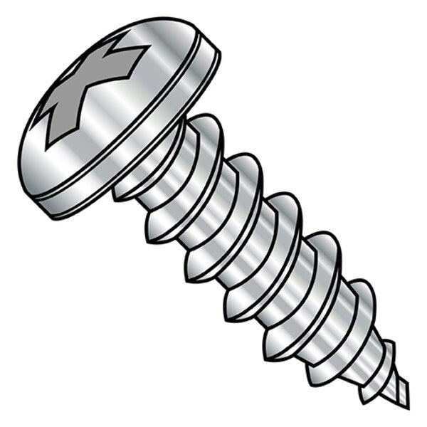 Self-Drilling Screw, #6-20 x 5/8 in, Plain 410 Stainless Steel Pan Head Phillips Drive, 2000 PK