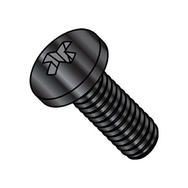 #0-80 x 1/8 in Phillips Pan Machine Screw, Black Oxide Steel, 5000 PK