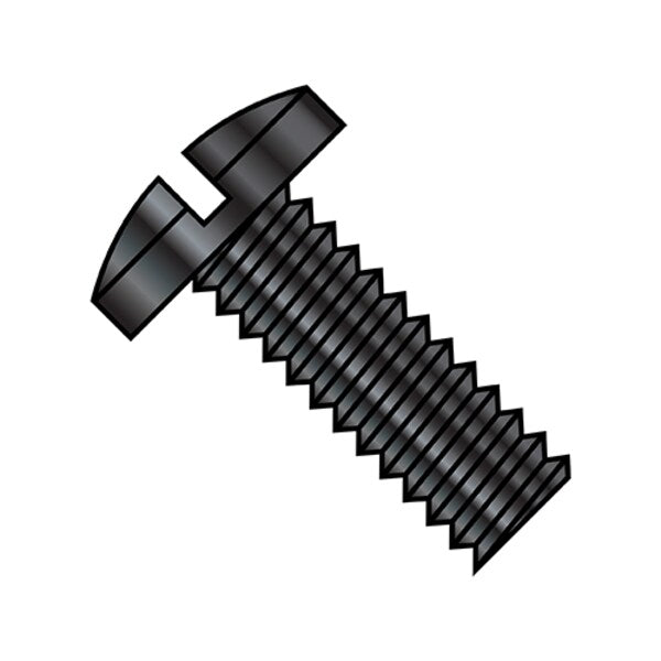 #8-32 x 1/2 in Slotted Binding Machine Screw, Black Oxide Steel, 10000 PK
