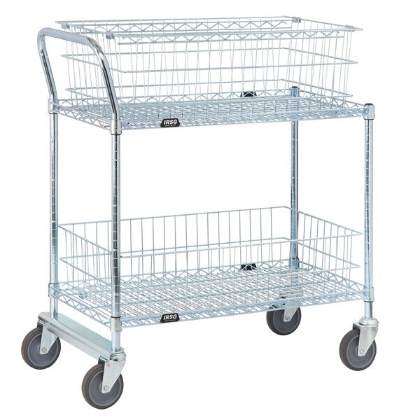 Mobile Cart with 2 shelves/2 wire baskets