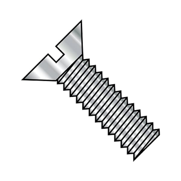 #2-56 x 5/32 in Slotted Flat Machine Screw, Plain Steel, 5000 PK