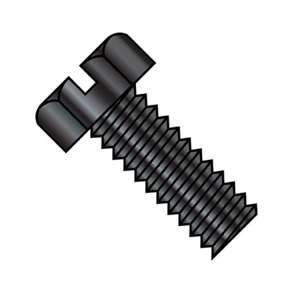 #10-24 x 3/8 in Slotted Hex Machine Screw, Black Oxide Steel, 8000 PK