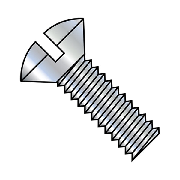#8-32 x 2 in Slotted Oval Machine Screw, Zinc Plated Steel, 2500 PK