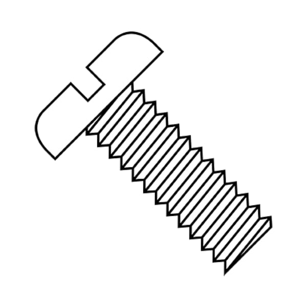#4-40 x 7/16 in Slotted Pan Machine Screw, Nylon Steel, 2500 PK