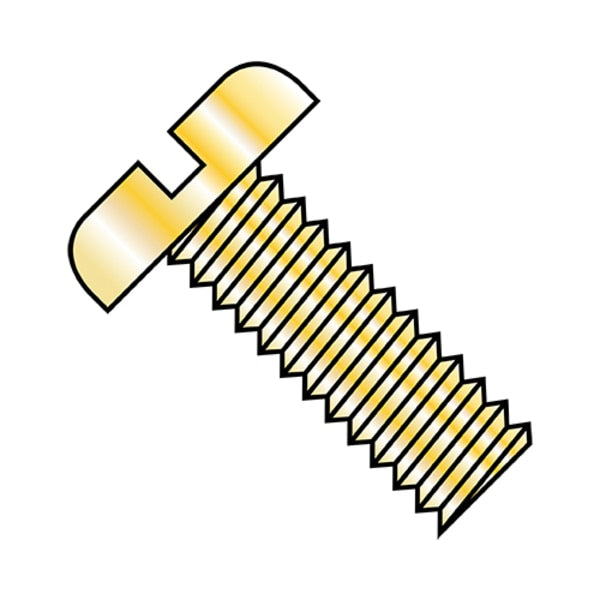 #12-24 x 3/4 in Slotted Pan Machine Screw, Zinc Yellow Steel, 4000 PK