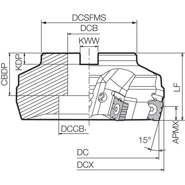 Face Mill, MSRS 154000R6T, MSRS15 4.0000