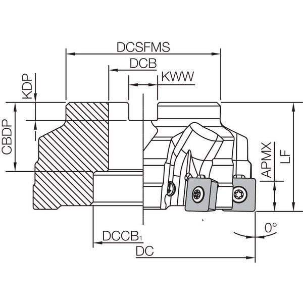 Face Mill, MSRS 904000R16T, MSRS90 4.0000