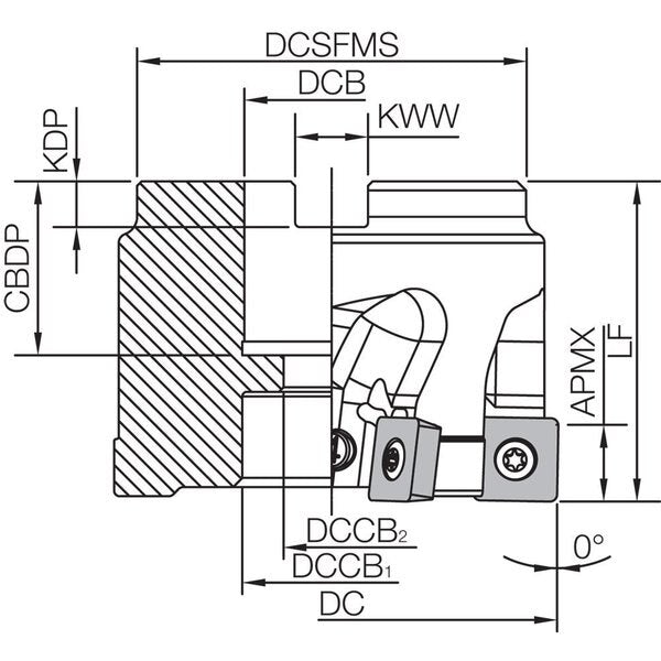 Face Mill, MSRS 90080R14TM, MSRS90 80.00mm Cutting Dia