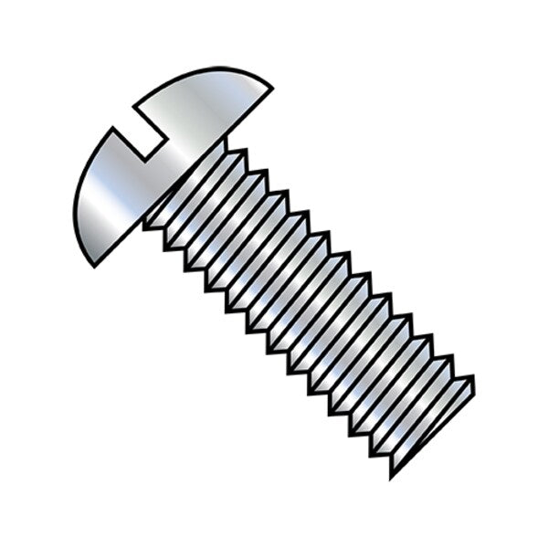 #8-32 x 3/4 in Slotted Round Machine Screw, Zinc Plated Steel, 8000 PK