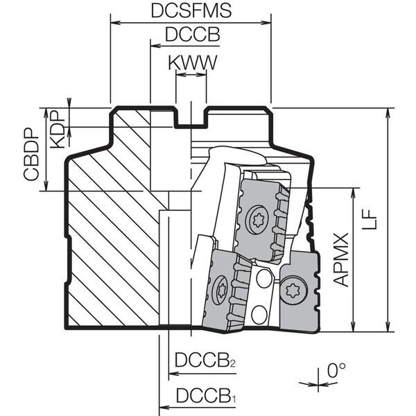 Face Mill, MSR 063R2, MSR 63.00mm Cutting Dia