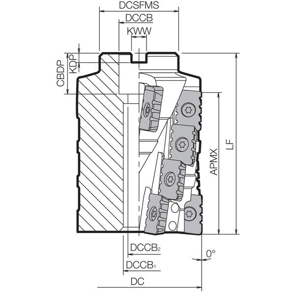 Face Mill, MSR 080R4, MSR 80.00mm Cutting Dia