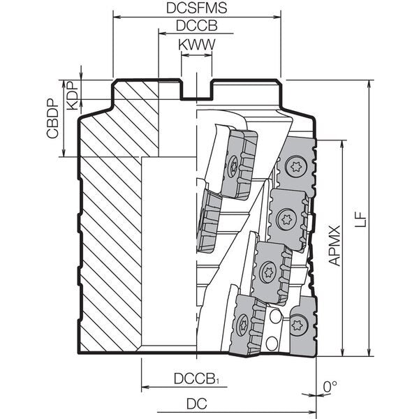 Face Mill, MSR 100R4, MSR 100.00mm Cutting Dia