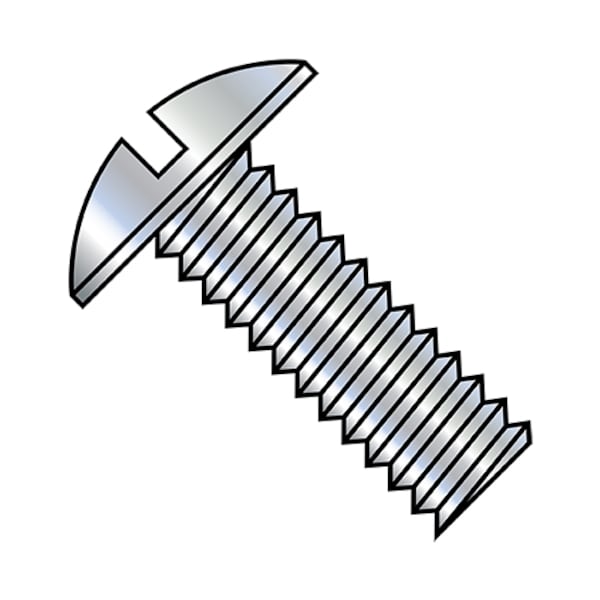 #10-24 x 1-1/4 in Slotted Truss Machine Screw, Zinc Plated Steel, 3000 PK