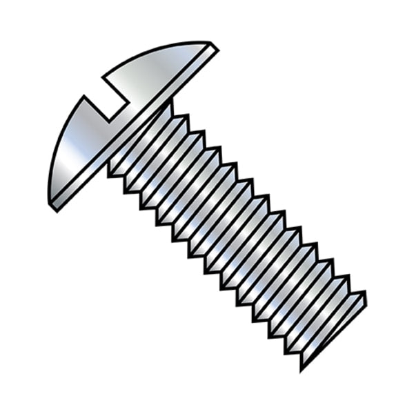 #10-24 x 5/8 in Slotted Truss Machine Screw, Zinc Plated Steel, 6000 PK