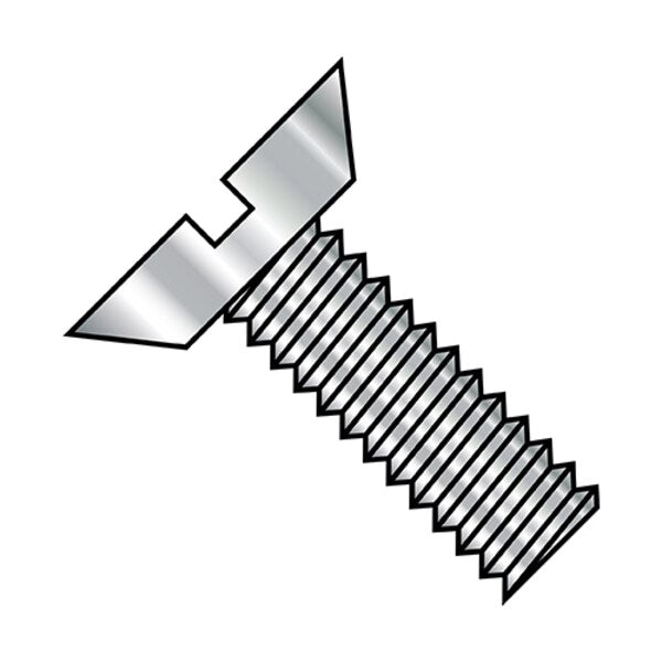 #3-48 x 3/16 in Slotted Flat Machine Screw, Plain Stainless Steel, 5000 PK