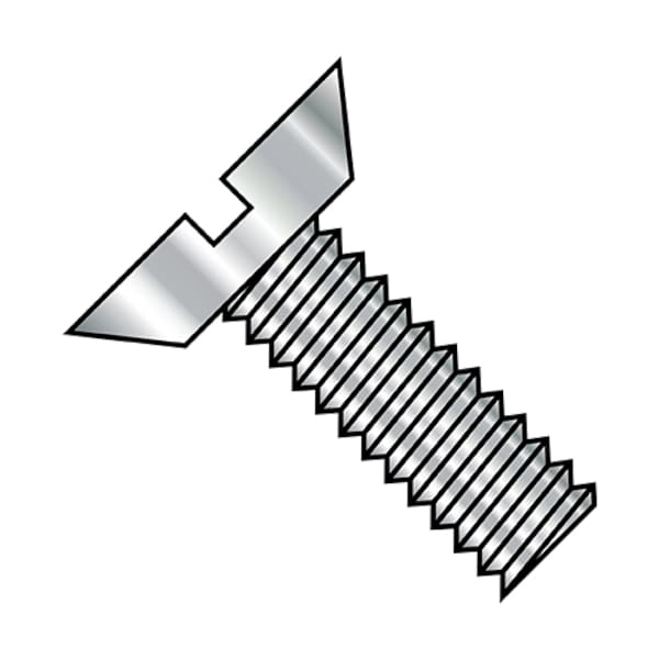 #8-32 x 1/4 in Slotted Flat Machine Screw, Plain Stainless Steel, 5000 PK