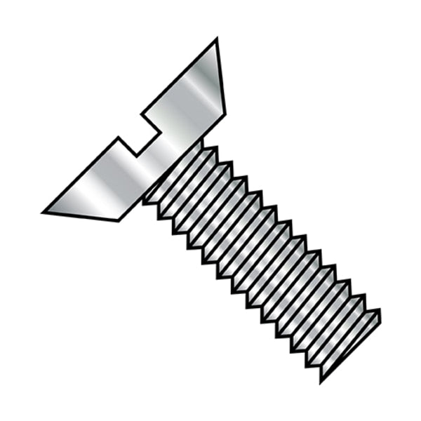 #0-80 x 3/32 in Slotted Flat Machine Screw, Plain Stainless Steel, 5000 PK