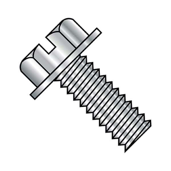 #8-32 x 1/4 in Slotted Hex Machine Screw, Plain Steel, 5000 PK