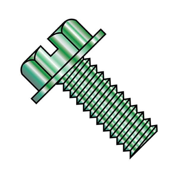 #8-32 x 5/16 in Slotted Hex Machine Screw, Zinc Plated Steel, 10000 PK
