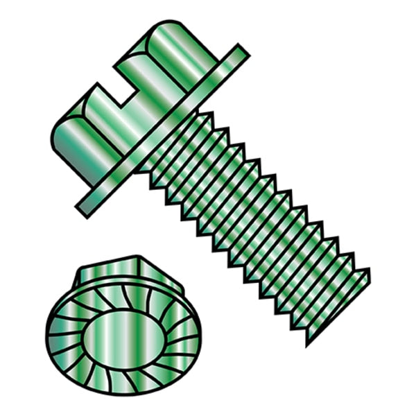 #8-32 x 1/4 in Slotted Hex Machine Screw, Zinc Plated Steel, 10000 PK