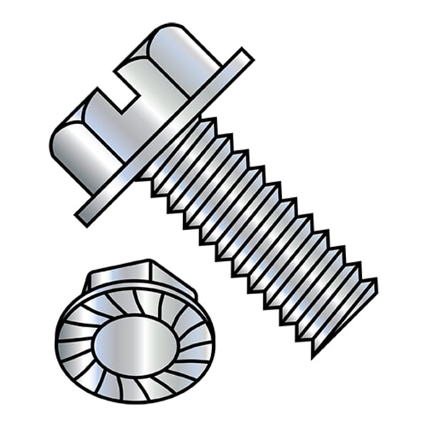 #12-24 x 3/4 in Slotted Hex Machine Screw, Zinc Plated Steel, 4000 PK