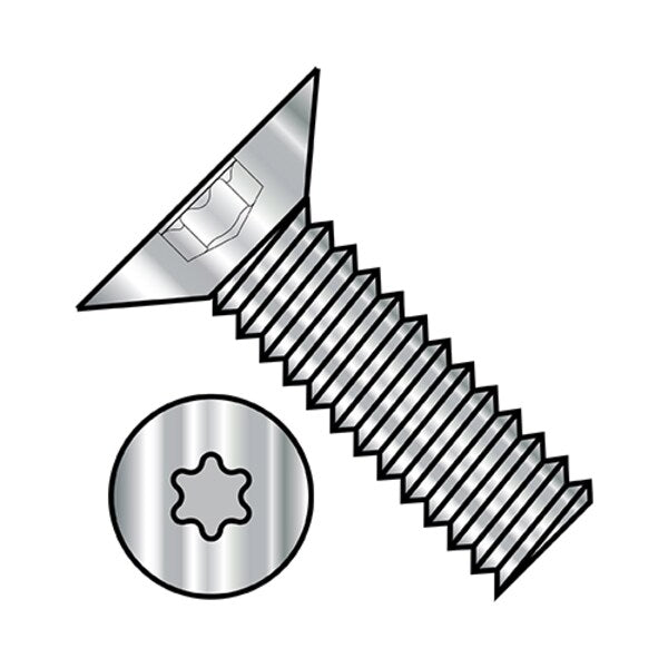 #2-56 x 3/16 in Torx Flat Machine Screw, Plain Stainless Steel, 5000 PK