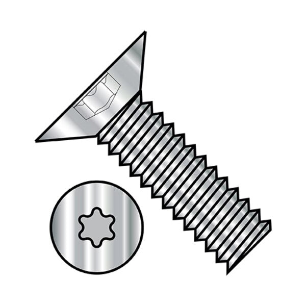 #4-40 x 1/4 in Torx Flat Machine Screw, Plain Stainless Steel, 5000 PK