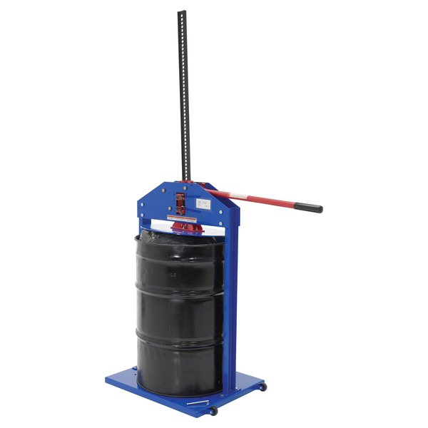Manual Trash Compactor, Blue, 55 gal.