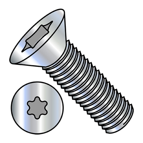 #6-32 x 3/8 in Torx Flat Machine Screw, Zinc Plated Steel, 10000 PK