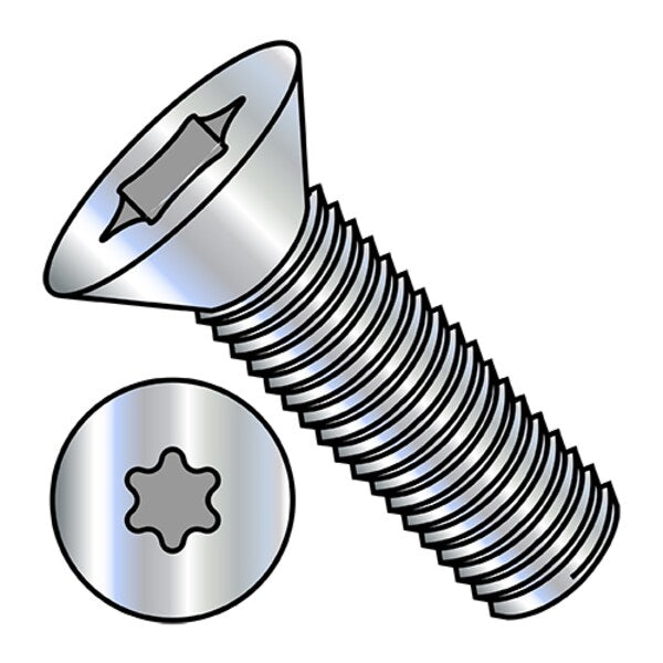 #4-40 x 1/2 in Torx Flat Machine Screw, Zinc Plated Steel, 10000 PK