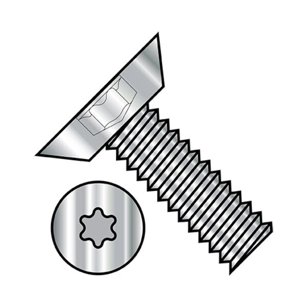 #8-32 x 5/16 in Torx Flat Machine Screw, Plain Stainless Steel, 5000 PK