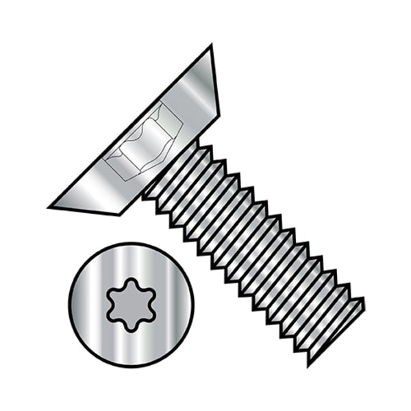 #4-40 x 1/4 in Torx Flat Machine Screw, Plain Stainless Steel, 5000 PK