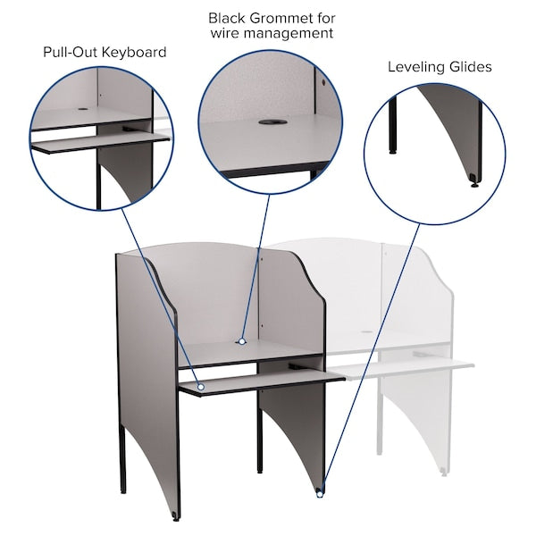 Starter Study Carrel, Nebule Grey