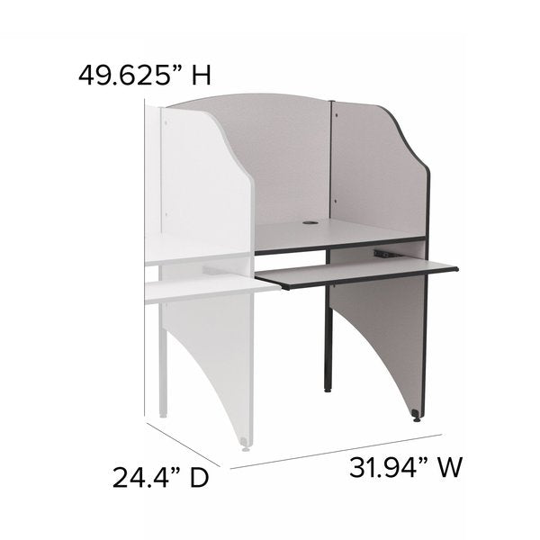 Add-On Study Carrel, Nebule Grey
