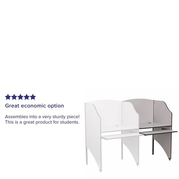 Add-On Study Carrel, Nebule Grey