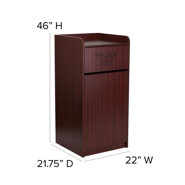 36 gal Trash Can, Mahogany, Laminate