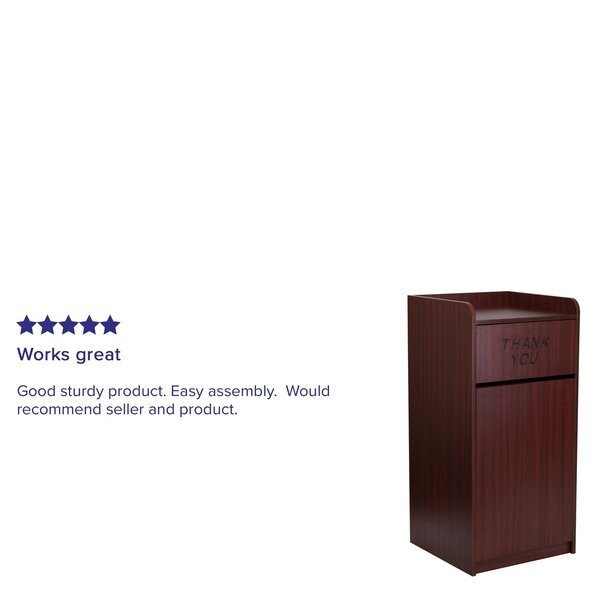 36 gal Trash Can, Mahogany, Laminate