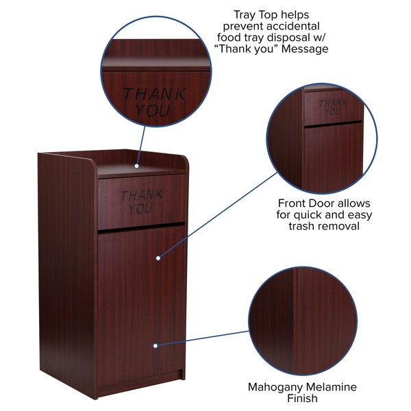 36 gal Trash Can, Mahogany, Laminate