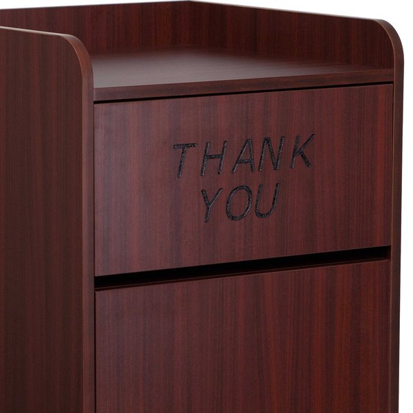 36 gal Trash Can, Mahogany, Laminate