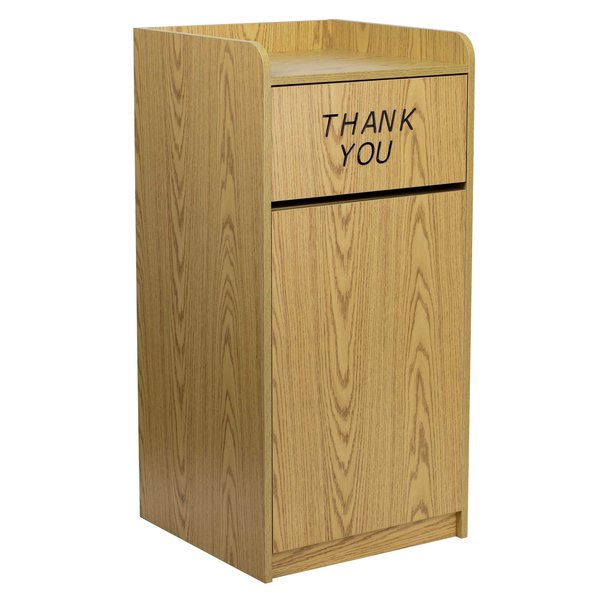 36 gal Trash Can, Oak, Laminate