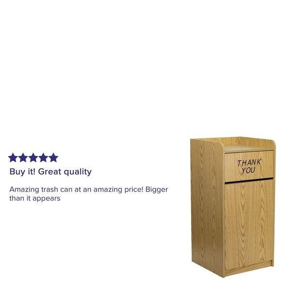 36 gal Trash Can, Oak, Laminate