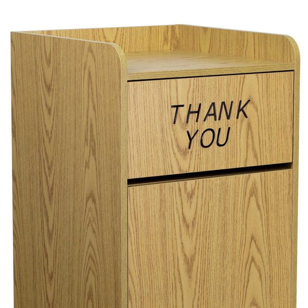 36 gal Trash Can, Oak, Laminate