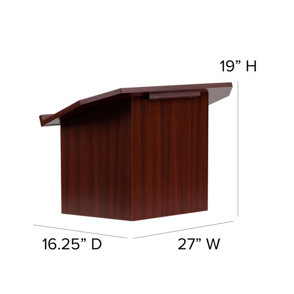 Foldable Tabletop Lectern, Mahogany, 27