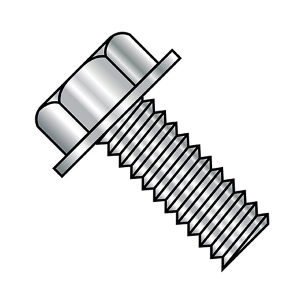 #10-32 x 1/2 in Hex Hex Machine Screw, Plain Steel, 3000 PK
