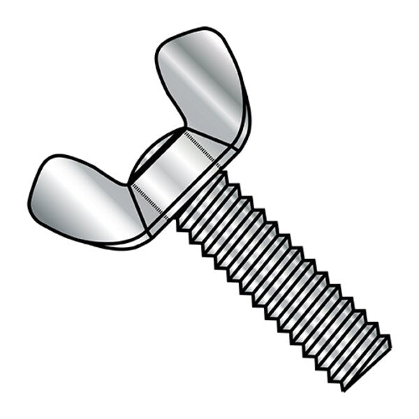 M6-1.00 x 30 mm Wing Machine Screw, Plain Steel, 300 PK