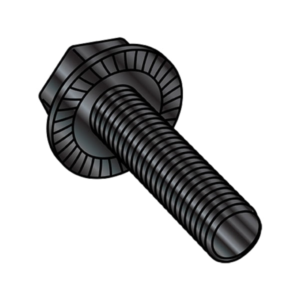 1/4-20X2 SERRTED HX FLAN WH FT SC BLK OX