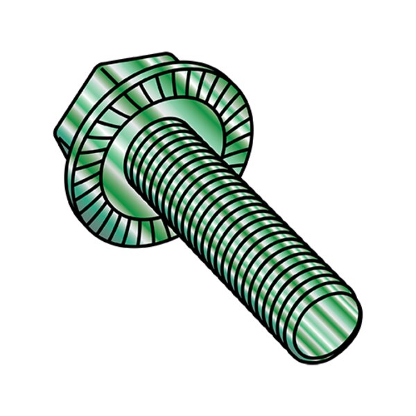 8-32X1/4 SER HX WASH FLANGE FT ZINC GREEN